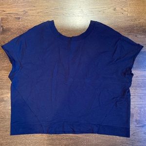 Peach brand cropped short sleeved navy jersey light sweatshirt XL athleisure